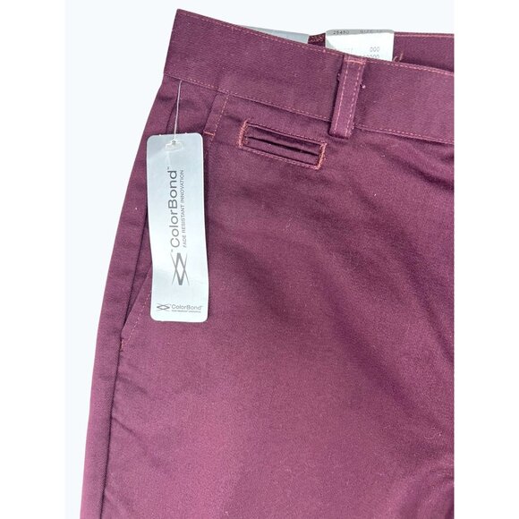 Dockers Women’s Flat Front Slim Tapered Pants Khaki Burgundy Size 12L - Picture 11 of 16